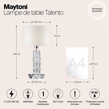 Настольная лампа интерьерная Maytoni DIA008TL-01CH