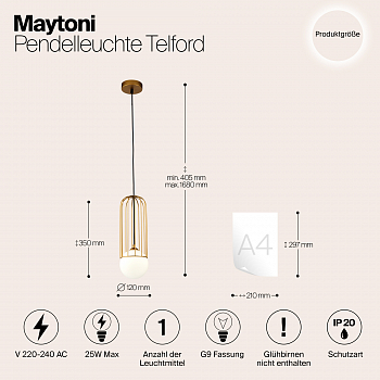 Светильник одинарный Maytoni P361PL-01G