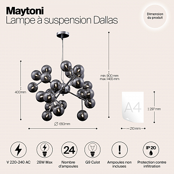 Светильник подвесная Maytoni MOD545PL-24G