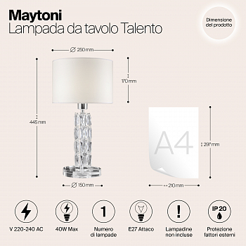 Настольная лампа интерьерная Maytoni DIA008TL-01CH