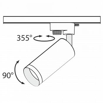 Трековая система Трековый светильник Technical TR004-1-GU10-CH