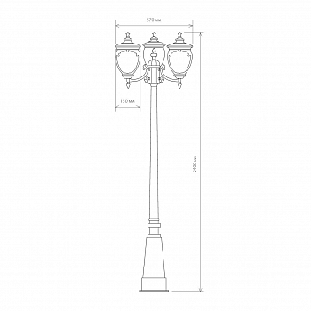 Уличный светильник на столбе Elektrostandard GLYF-8024F/3