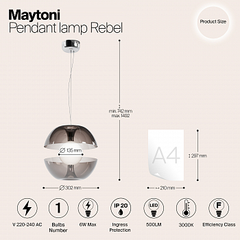 Светильник светодиодный Maytoni MOD322PL-L6B3K
